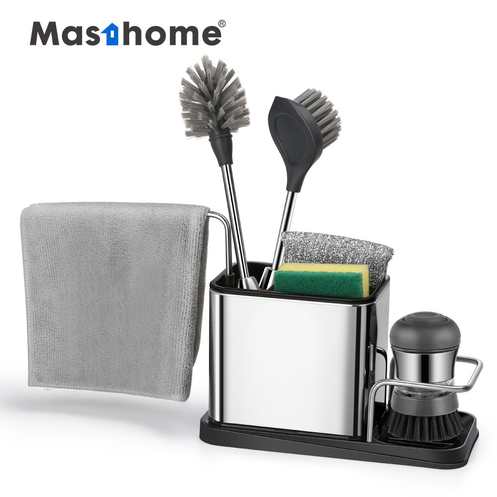 Masthome Новый Раковина из нержавеющей стали аккуратные Организатор кухонная раковина caddy полка сушилка для губка держатель