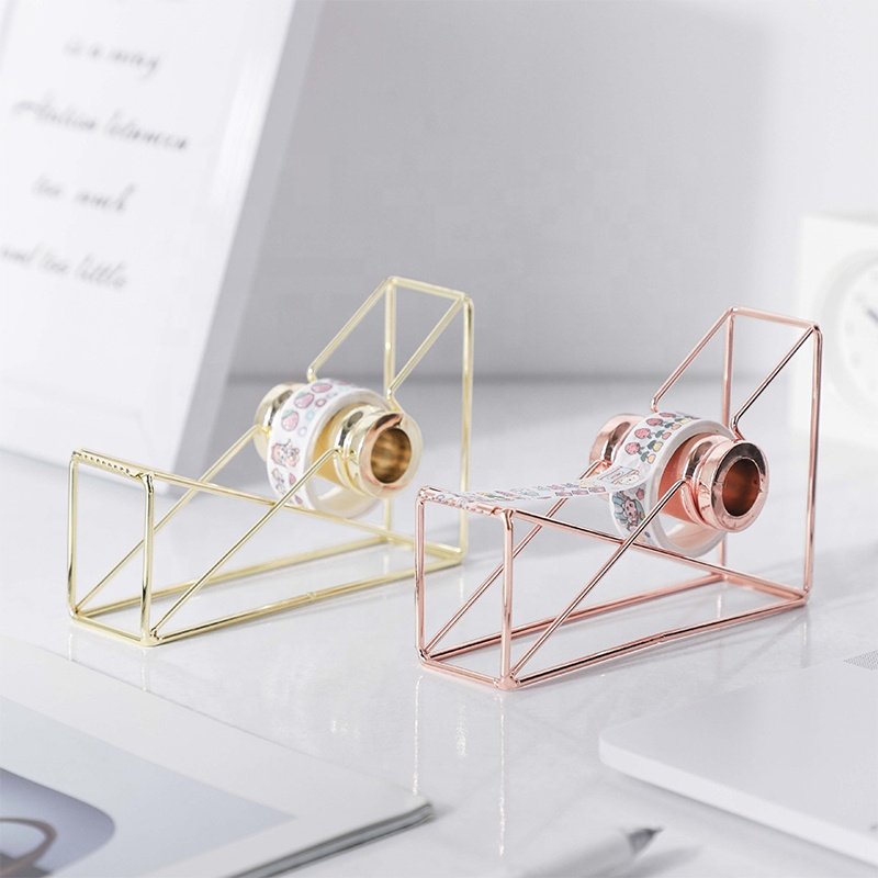 Custom Craft Tape Dispenser Adhesive Tape Cutter Rose Gold Color Washi Tape Storage Organizer Cutter Dispenser Holder Stationery