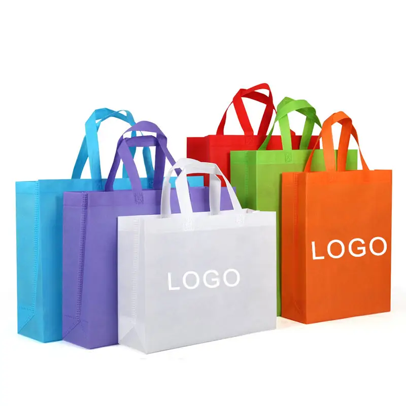 Reusable PP Non Woven Laminated Bag Foldable Non-Woven Promotional Shopping Tote Bags With Logo