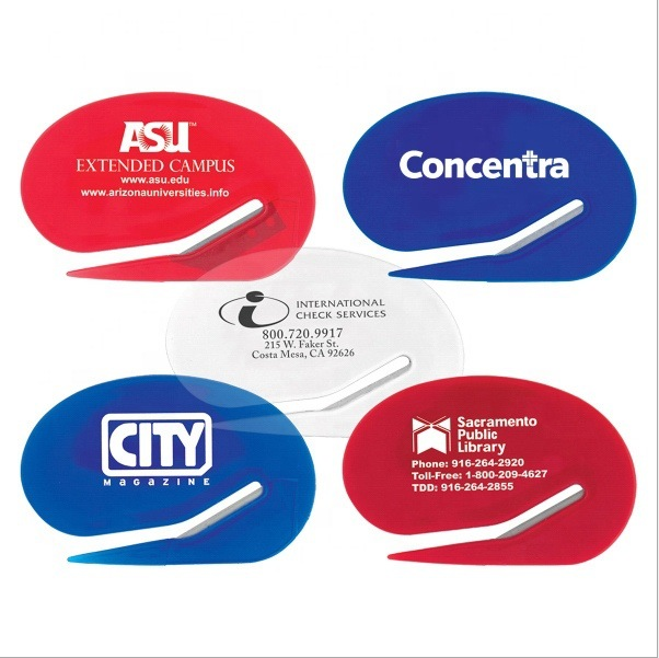 Amazon Hot Sale Custom LOGO Colorful Letter Openers Envelope Slitters Paper Knife For Envelope Package Paper Box and Mail