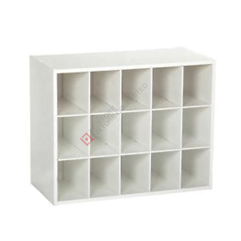 China factory 15-compartment white wooden shoe rack organizer