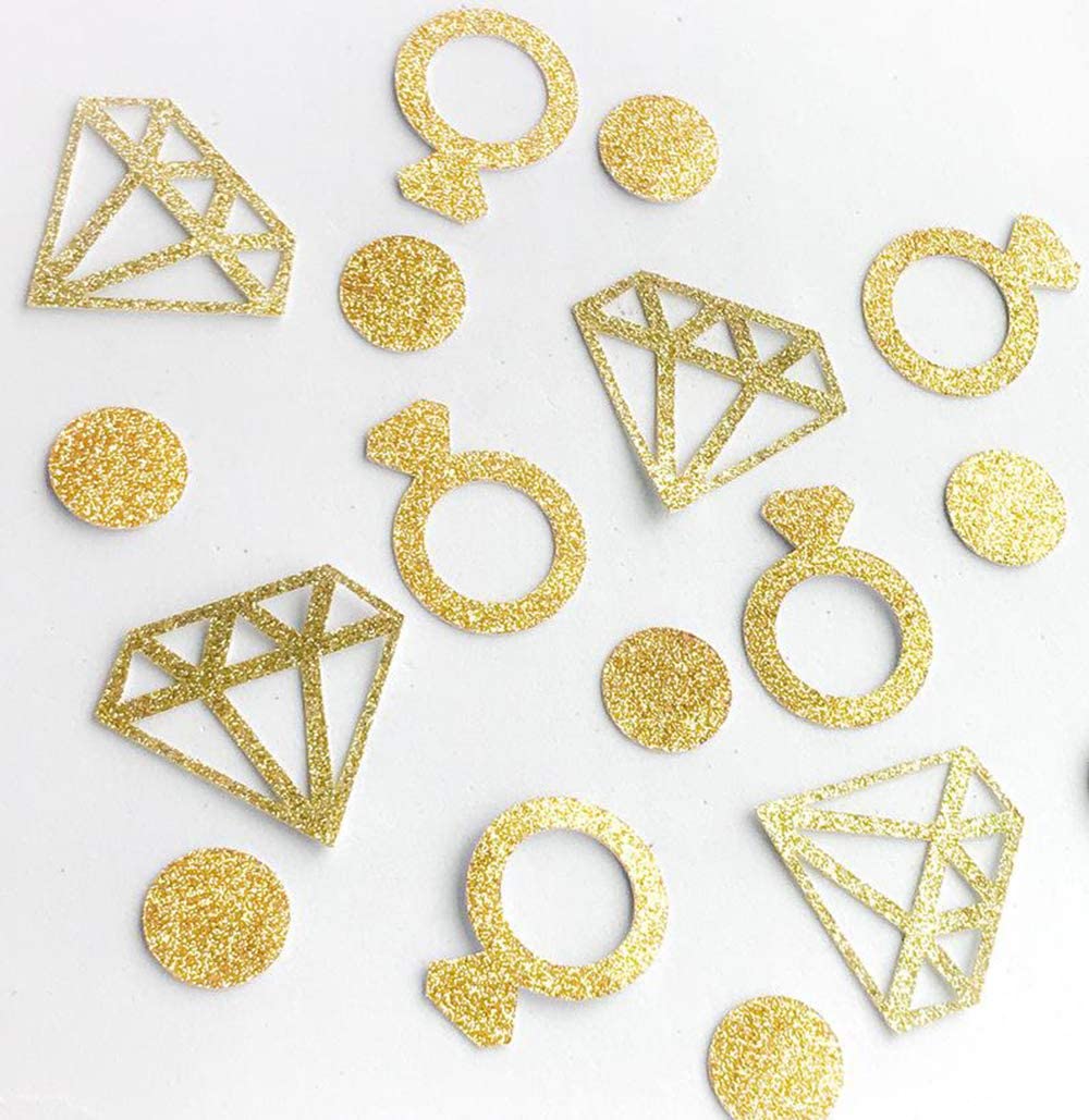 Gold Confetti Diamond Ring Glitter Confetti Wedding Table Decoration
