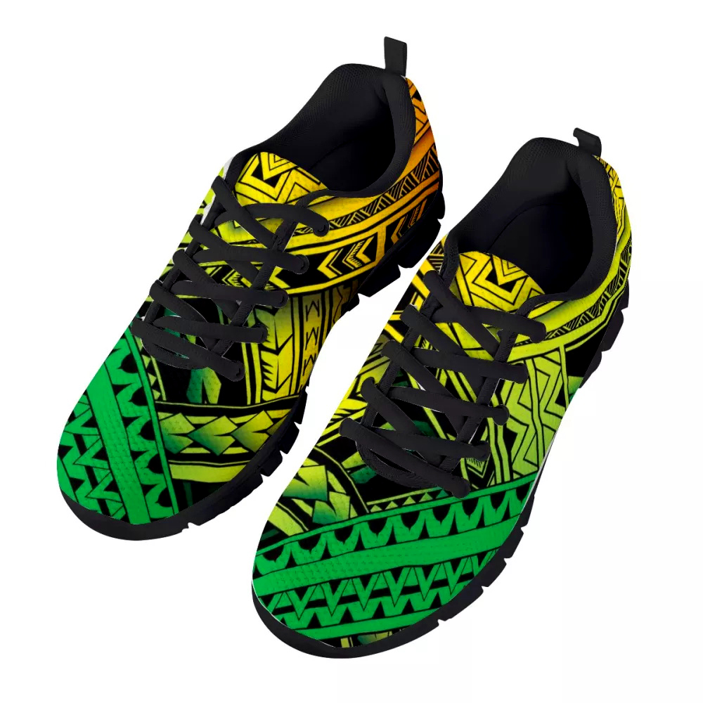 Wholesale custom running shoes Print On Demand Tattoo Tribal Polynesial Flats Sneakers Casual running shoes men's kids MOQ 1