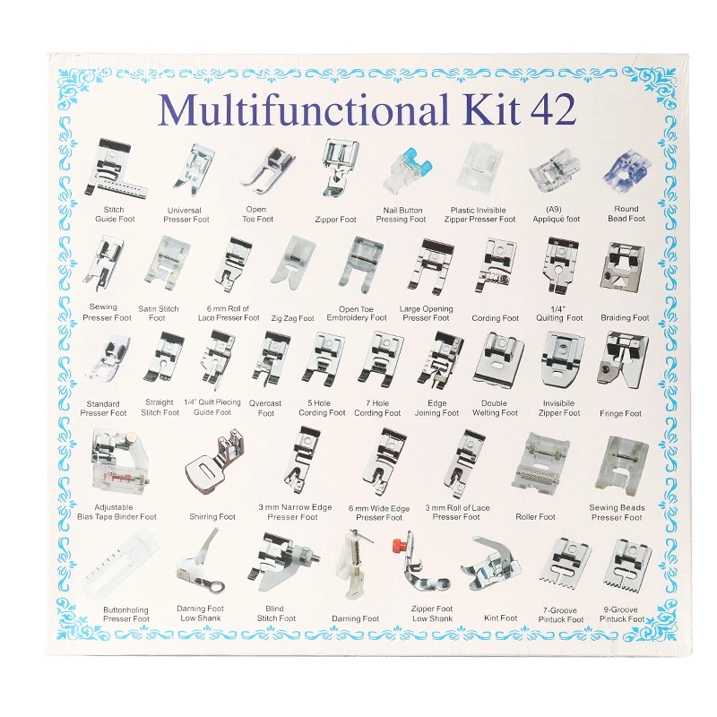 YUK #42 presser foot Domestic Sewing Machine Braiding Blind Stitch Darning Presser Foot Kit Set For Brother Singer Janome