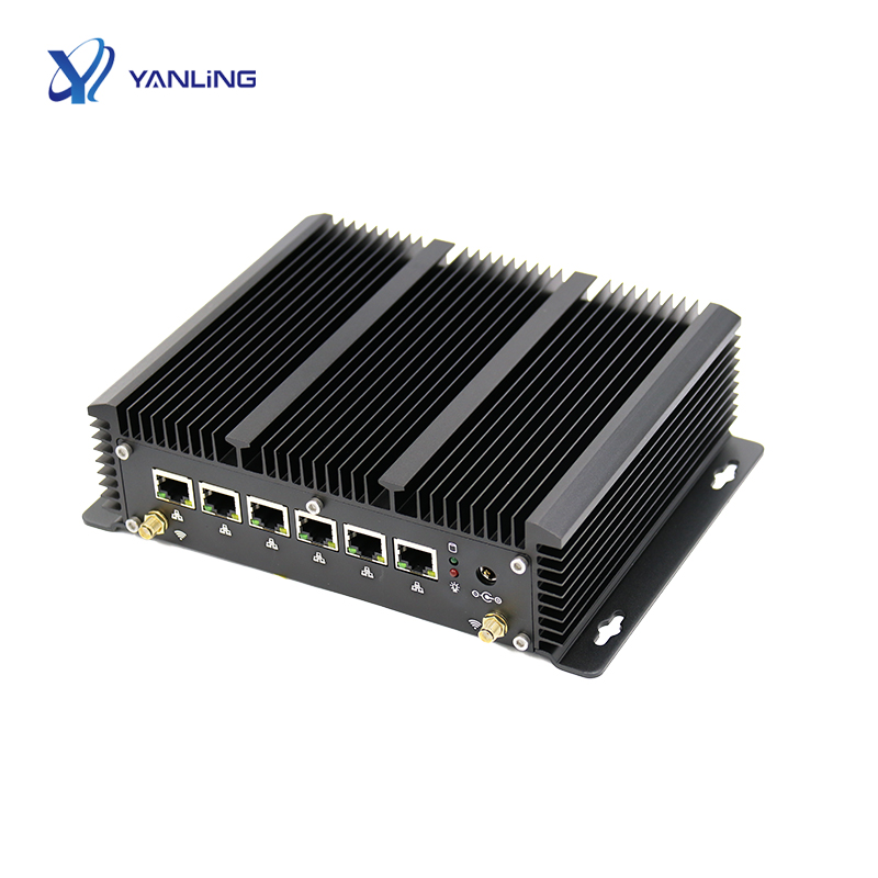 PFsense, мини-маршрутизатор брандмауэра, безвентиляторный промышленный настольный компьютер J1900, 6 портов Ethernet, сетевой сервер
