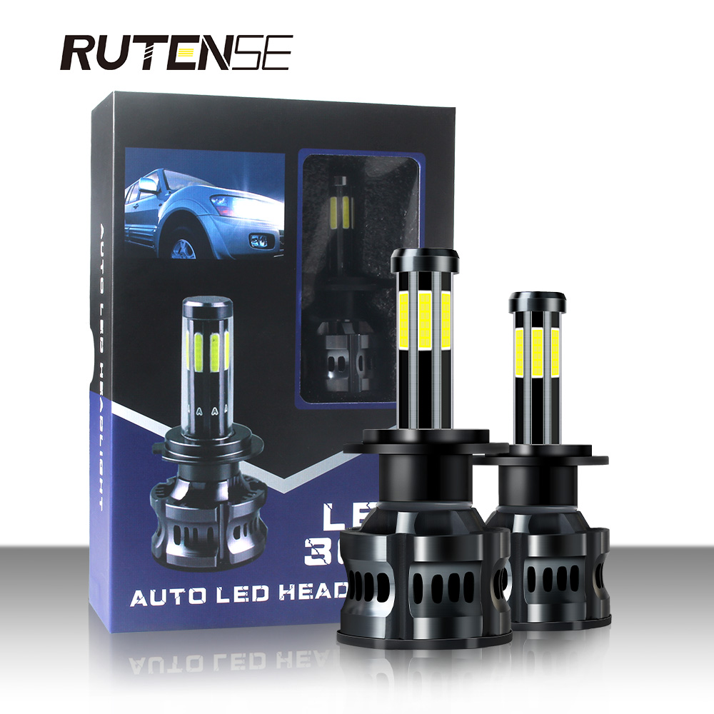 Автомобильная светодиодная фара RUTENSE N8, 8 сторон, H7, H11, 9005 люмен, высокая мощность 3000K, 6000K, 8000K, новая модель, автомобильная светодиодная фара с COB-чипом