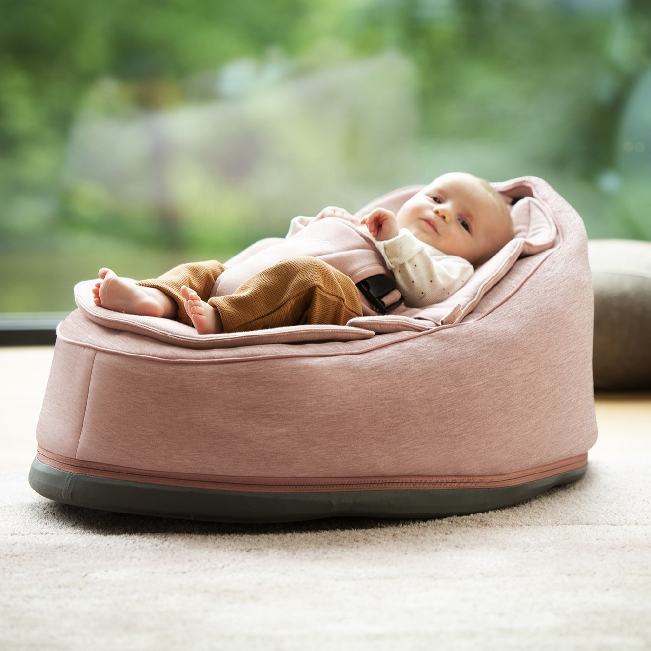 Baby Care 100% Cotton Linen Bean Bag Chair With Harness Bed