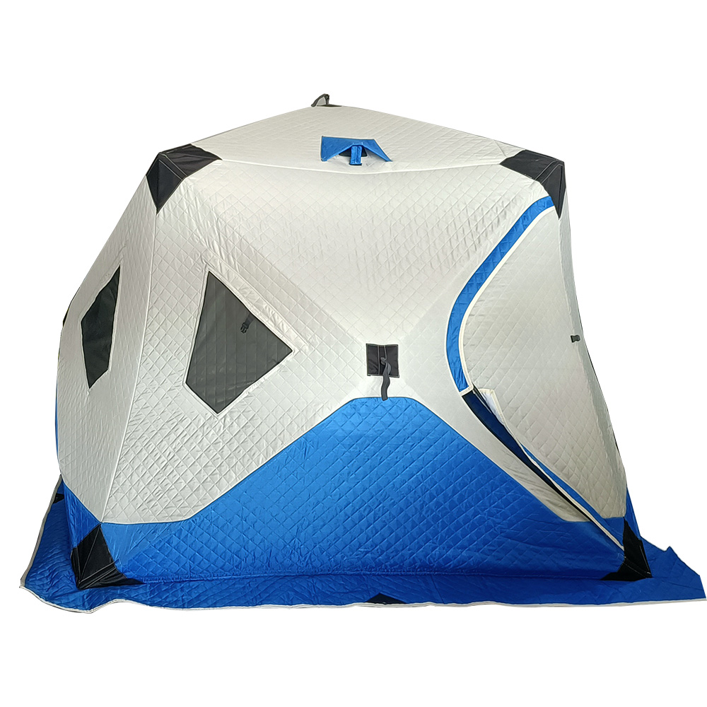 2-3 Person Ice Fishing Shelter, Pop-Up Portable Insulated Ice Fishing Tent, Waterproof Oxford Fabric