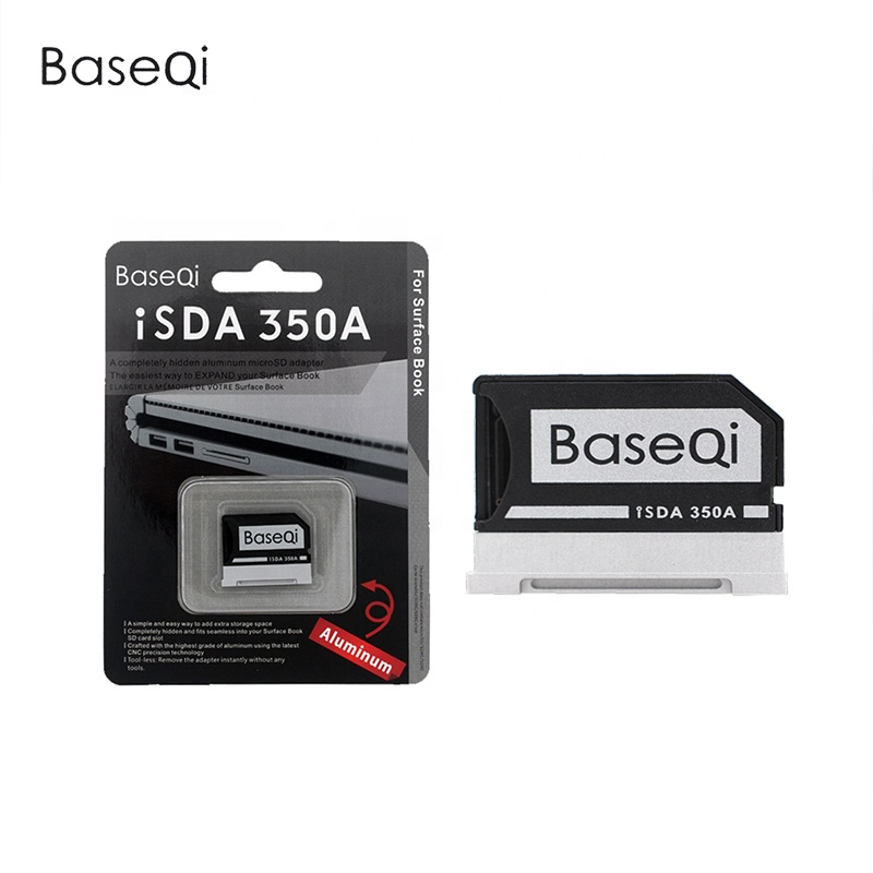 Оригинальный BaseQi NinjaDrive алюминиевый скрытый Расширенный адаптер Micro SD / TF карты для Microsoft Surface Book
