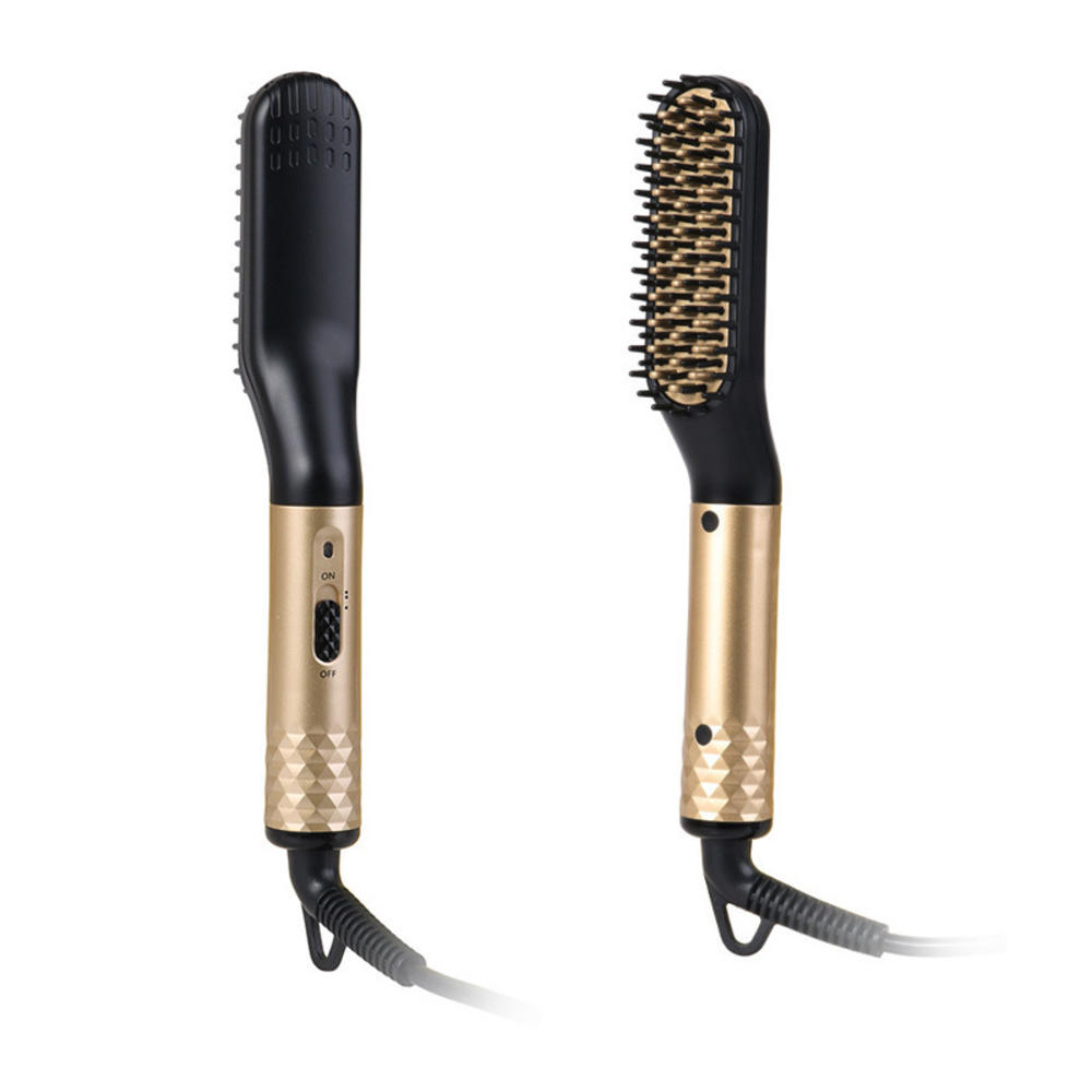 2021 New Arrive Hot Comb Electric Styling Brush Men Powerful Beard 2 in1 Hair Straightener Brush For Long Beards
