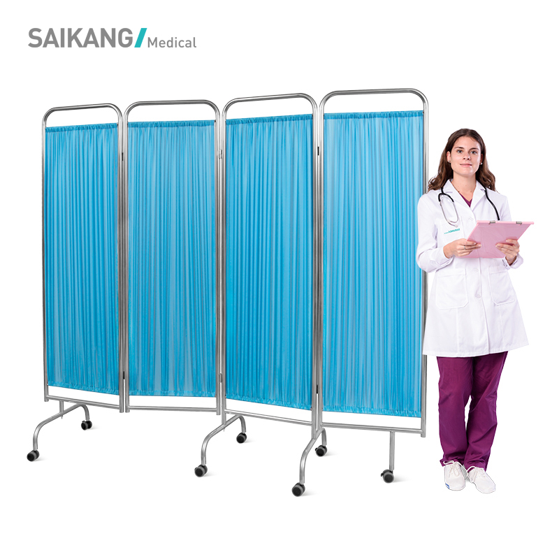 SKH049 Hospital Stainless Steel Screen With Wheels
