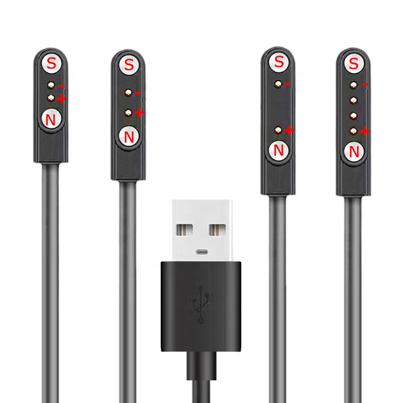Qipeng 1A 2A, браслет, зарядное устройство, магнитные умные часы, USB зарядный кабель для 2,84 мм, 4,0 ММ, 7,62 мм, 2, 4 контактора, умные часы