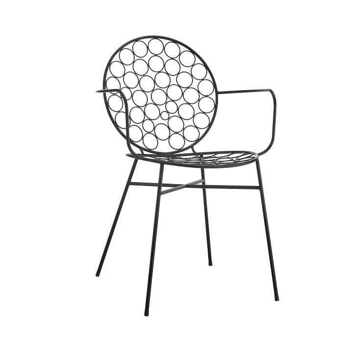 Outdoor Garden Patio Metal Wire Chair Creative Design Wrought Iron Dining Chair Contract Waiting Room Chair