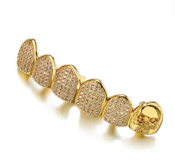 Оптовая Продажа Новый дизайн со льдом хип-хоп ЗУБЫ grillz подтяжки вампирские клыки кубического циркония зубы тренд, декоративные брекеты