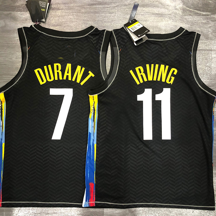 2021 Hot Design New Black Custom Vest Shirt Kevin Durant 7 Kyrie Irving 11 Embroidery Best Basketball Jersey
