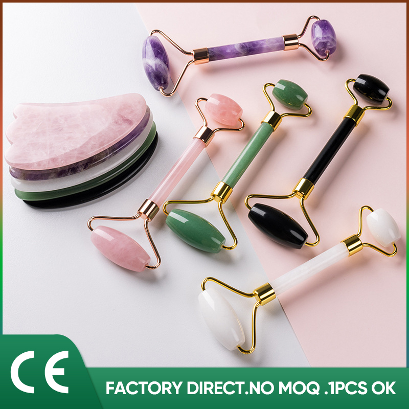 Прямая продажа с фабрики gua sha инструмент для соскабливания 100% натуральный массажный Вибрационный нефритовый ролик подходит для лица и тела