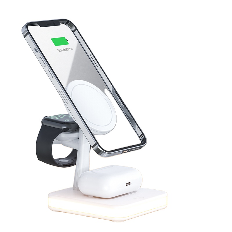 New Design Fast Qi Wireless Charger 3 in 1 Wireless Phone Charging Stand Dock Station