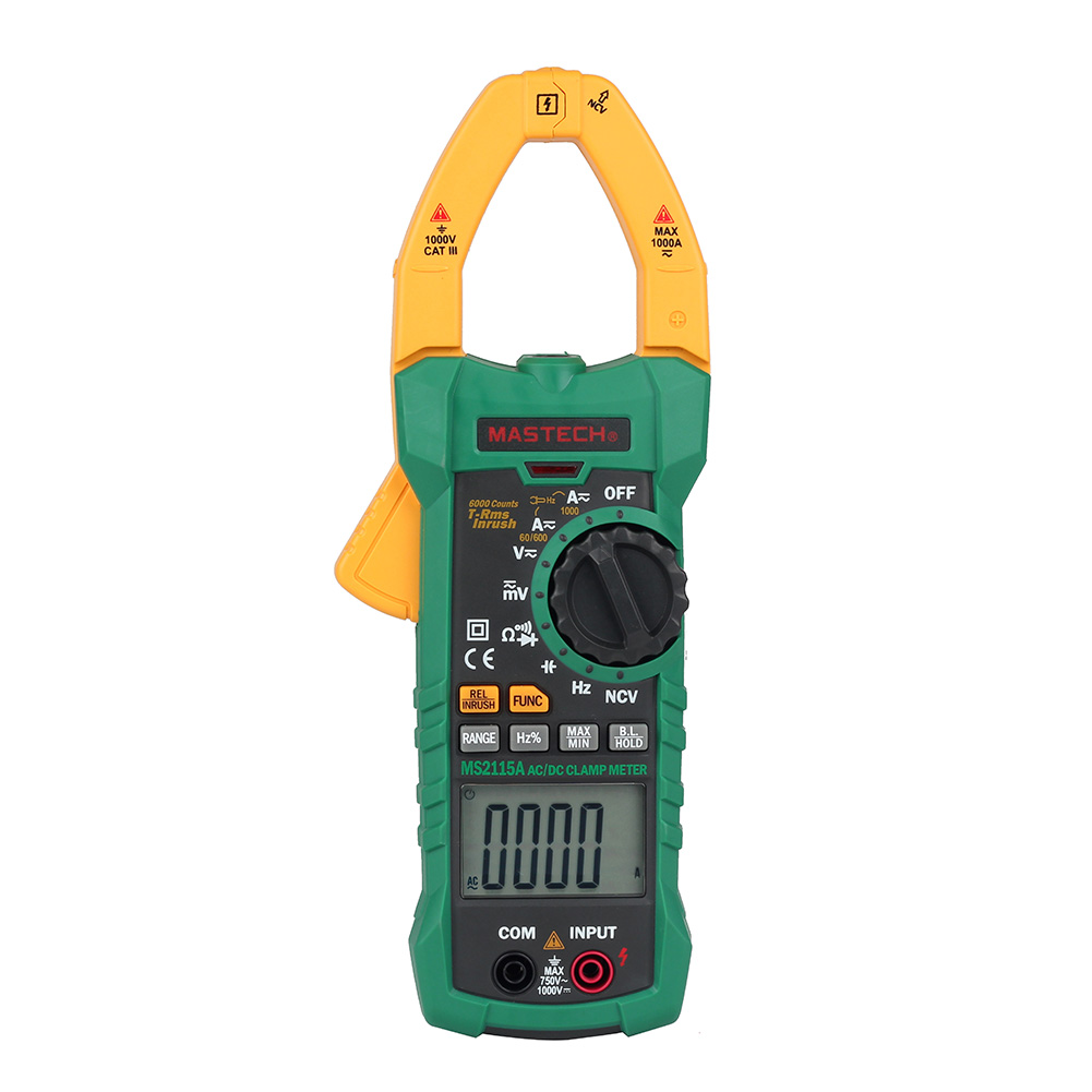 MS2115A DC AC Multimeter Measurement Tool ABS Voltage Current Tester Amper Digital Clamp Meter True Rms Home Display Backlight