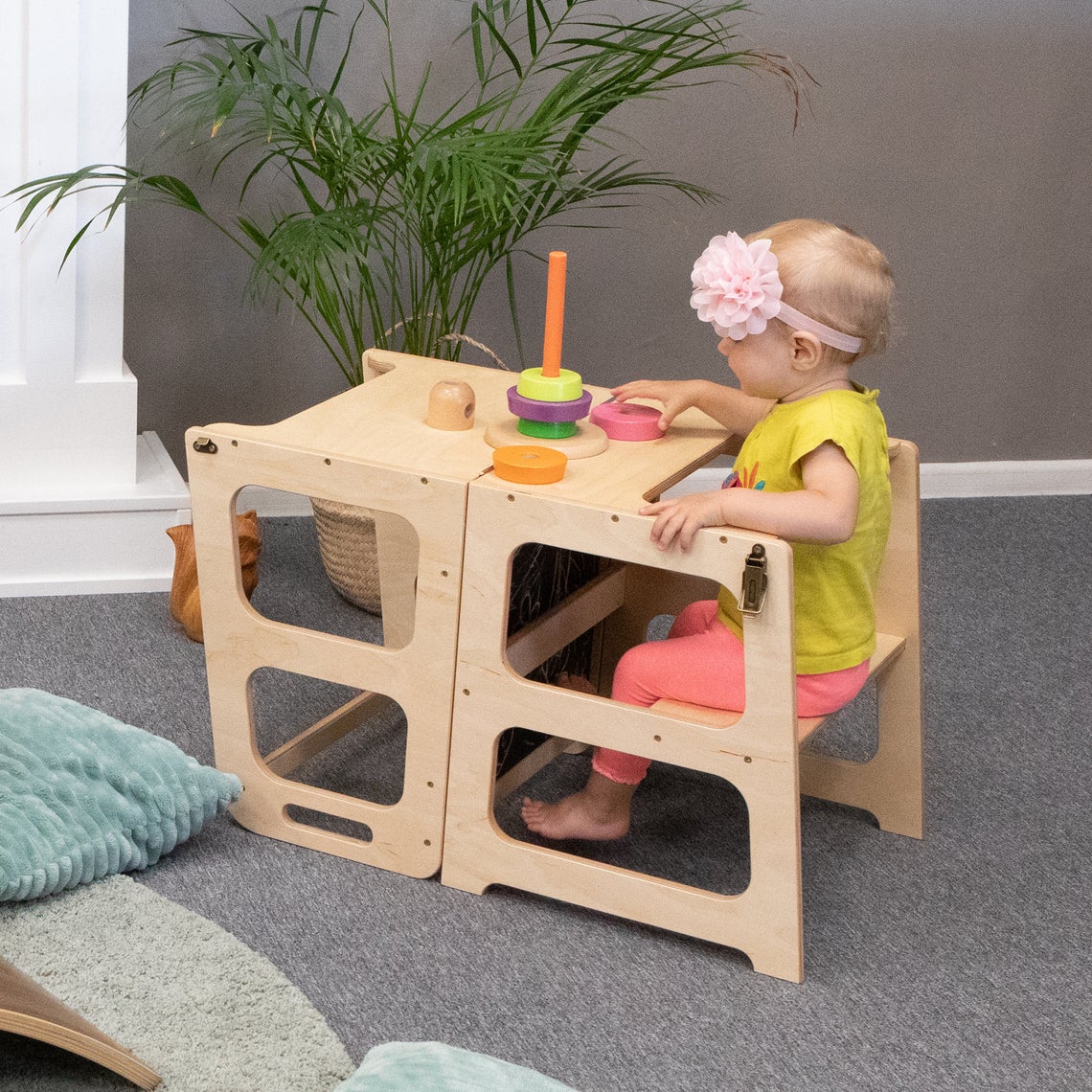 XIHA Kids Kitchen Helper Step Stool Standing Learning Tower With Adjustable Platform Learn Tower For Toddlers Learning Drawing