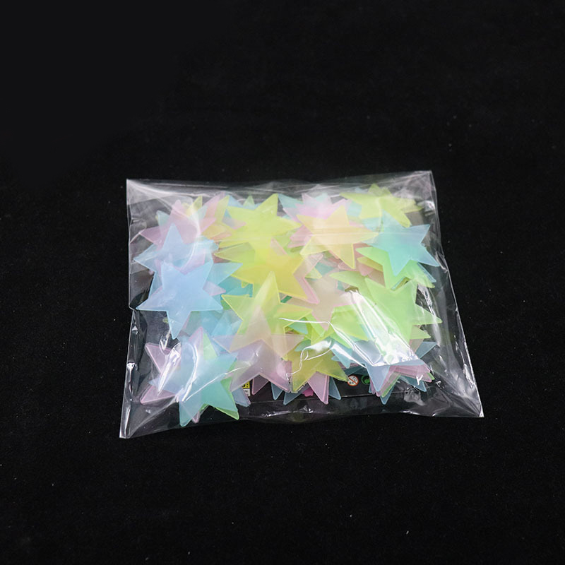 Simple 3.0cm Luminous Five Pointed Star Children's Room Decoration Gypsophila Fluorescent Stickers 3d Stereo Wall Stickers