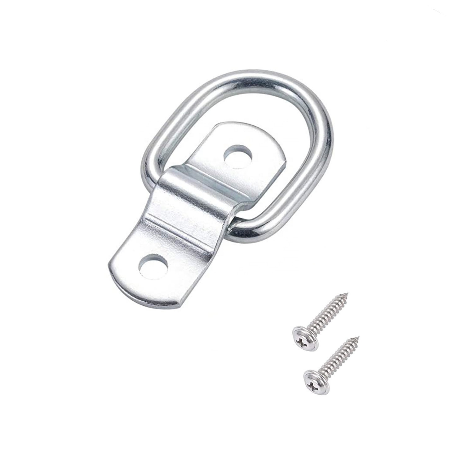 6 Pack D Ring Ratchet Tie Down Anchors 1/4" Heavy Duty Iron Trailer Tie Down Hooks With Screws