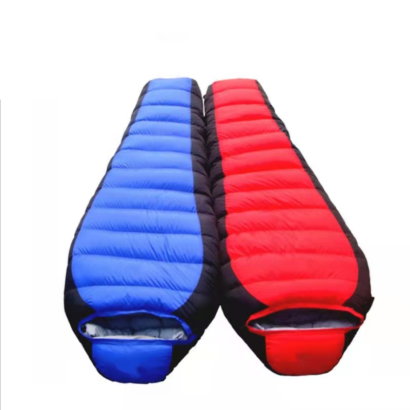customized size adult outdoor mountain camping oem logo travelling envelope folding winter mummy sleeping bag warm