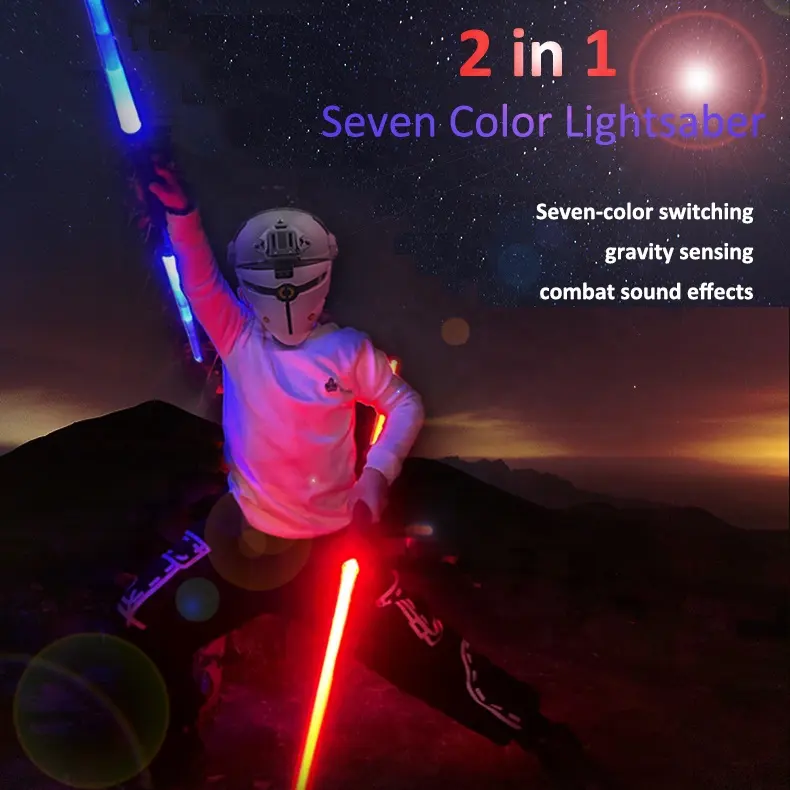LYK-08 Most Popular Products Starwars Plastic Infinite Color Cool Blaster Double-bladed Lightsaber Kids Toy Gift