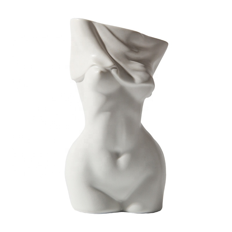 sexy female body shape ceramic vase artist home decoration