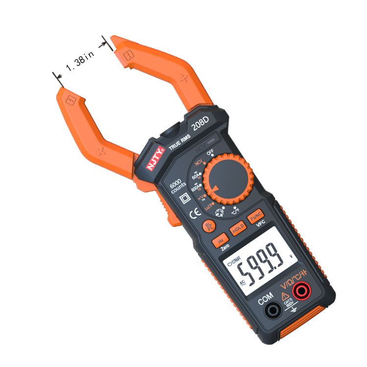 6000 Counts Digital Clamp Meter With Non Contact Voltage Connector Voltage Current Capacitance Resistance Test