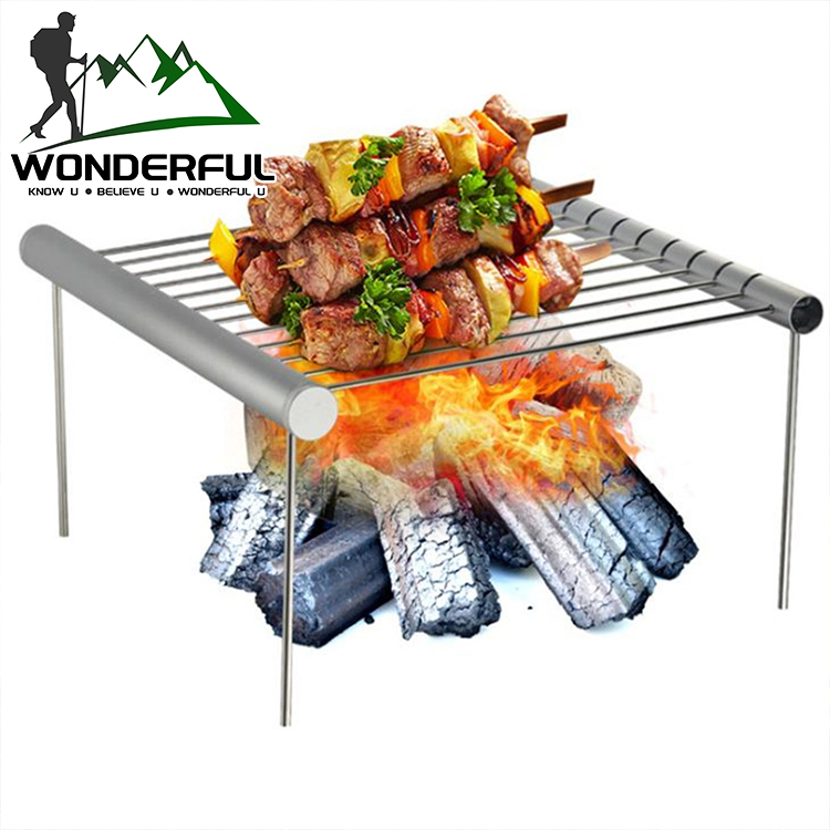 Camping Tool Smokeless Hot Mini Commercial Garden Restaurant Folding Rotisserie Mesh BBQ Grill