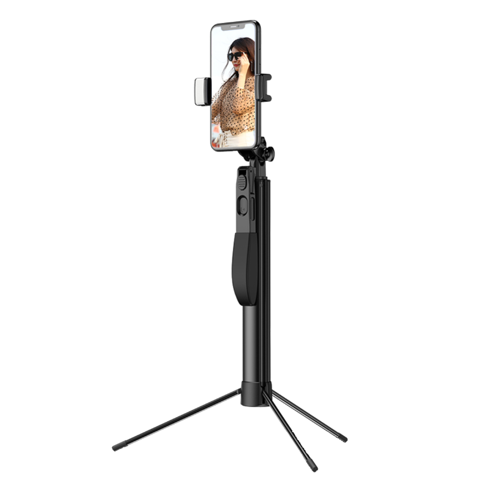 A21 Tripod Selfie Stick Mobile Phone Vertical&Horizontal Video Selfie Stick Remote control Handheld Folding Phone Clip BT