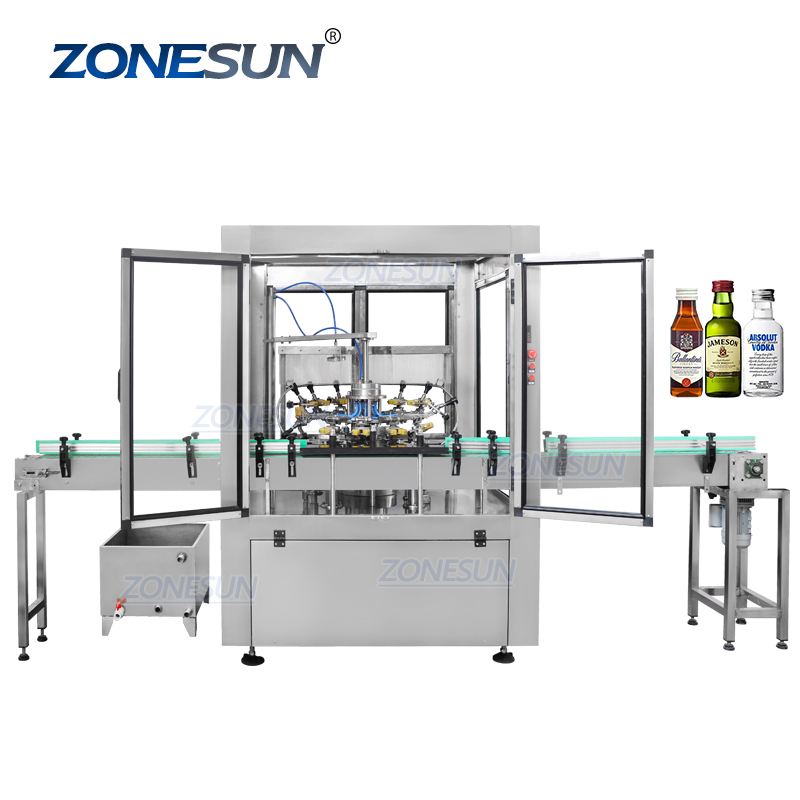 ZONESUN ZS-WB12 Milk Rotary Wine Plastic Small Semi Automatic Pet Recycle Glass Bottle Washing Cleaning Machine