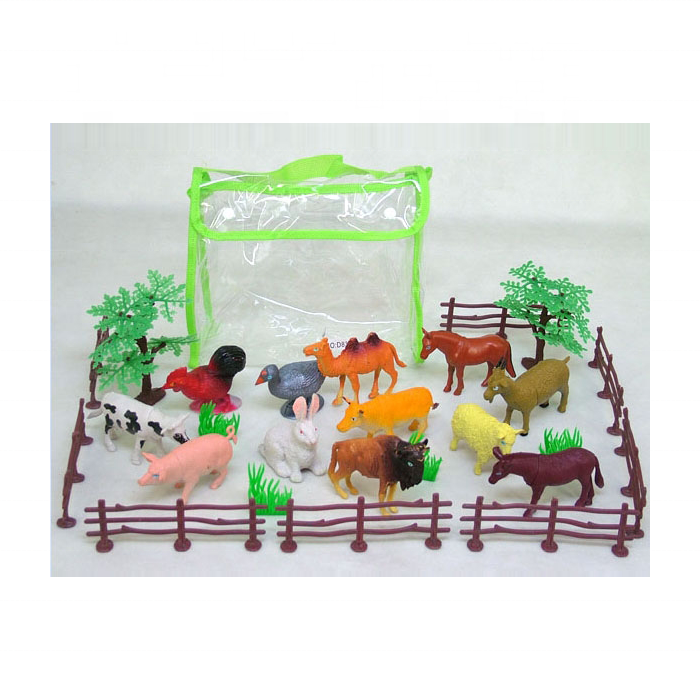 Funny ABS soft plastic toy forest farm animals set toys for kids
