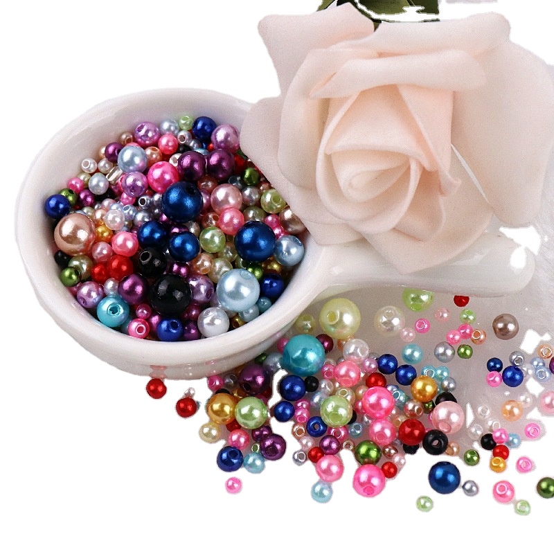 500g/bag Perforated color water mill highlights pearl pierced ABS imitation pearl