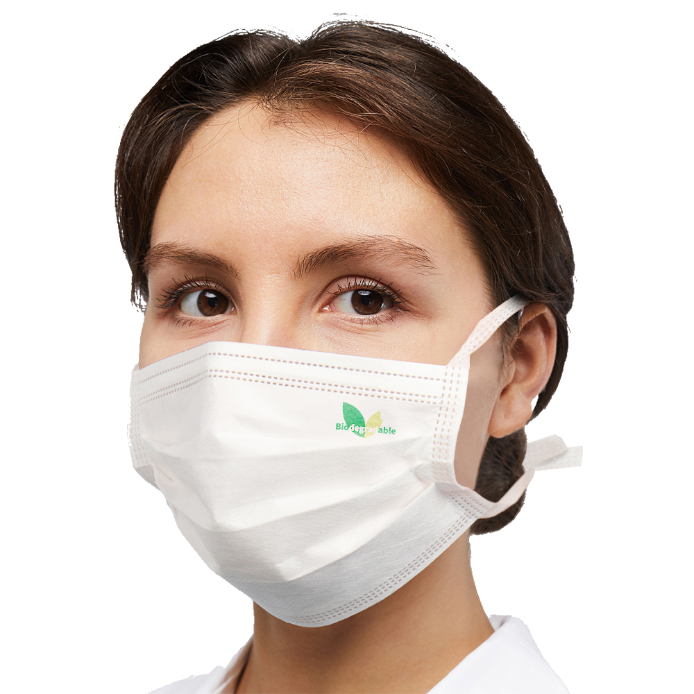 Wholesale High Quality 50pcs Pack Disposable Breathable PLA Biodegradable Medical Surgical Face Mask for Hospital