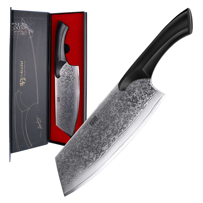 Findking 7 дюймов Nakiri нож Гепард Дамаск японский VG10 сталь острое лезвие сильная твердость кухонные ножи резак инструмент