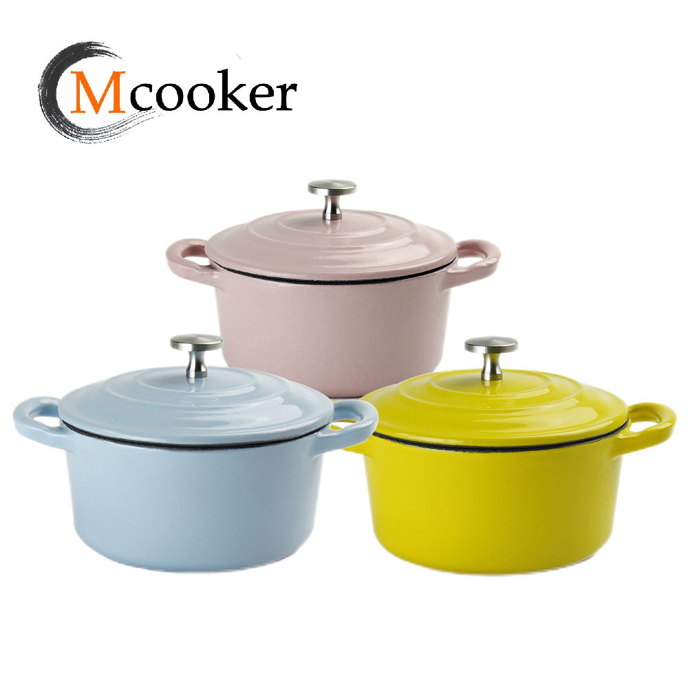 Mcooker 2023 лучшее качество круглые маленькие чугунные эмалевые покрытия кухонные ужины приготовление пищи кухня суповые кастрюли
