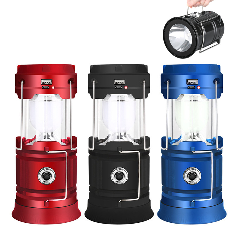 Camp Light Solar Camping Light Lantern Outdoor Four-In-One Flashlight, Emergency Light, Power Bank Camping Lantern Lights