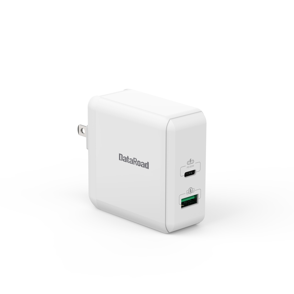 DataRoad, 2 порта, быстрое высокоскоростное USB C зарядное устройство, 60 Вт, Тип C, USB зарядное устройство, Европейское ce rohs сертифицированное QC3.0 PD быстрое зарядное устройство