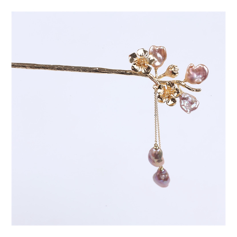 Guaranteed quality proper price irregular freshwater keshi pearl hairpin