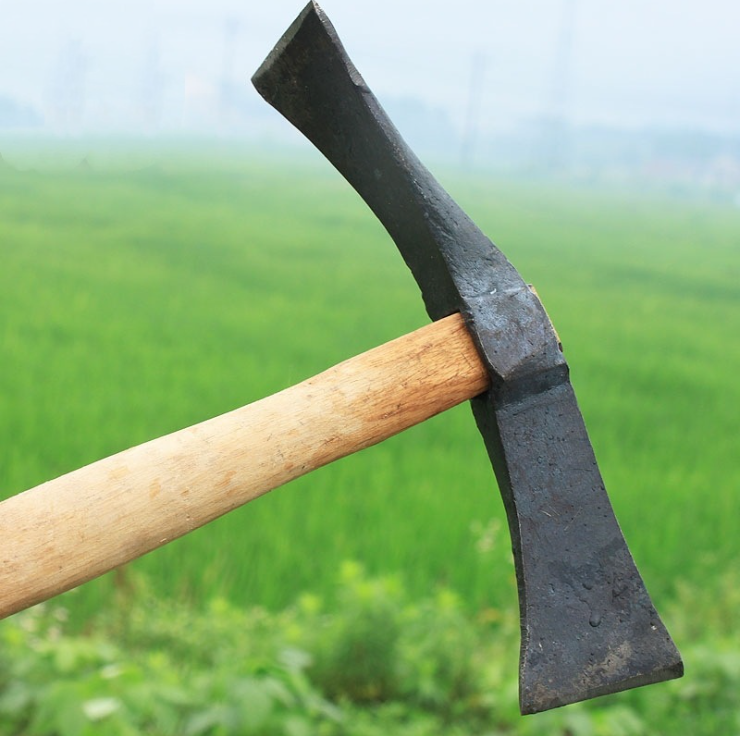 Wooden handle dual-purpose pick, household outdoor digging vegetables, practical tools for farming