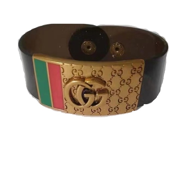 New Designs European and American Leather Titanium Steel Gold Plated Brand Bracelet for Women