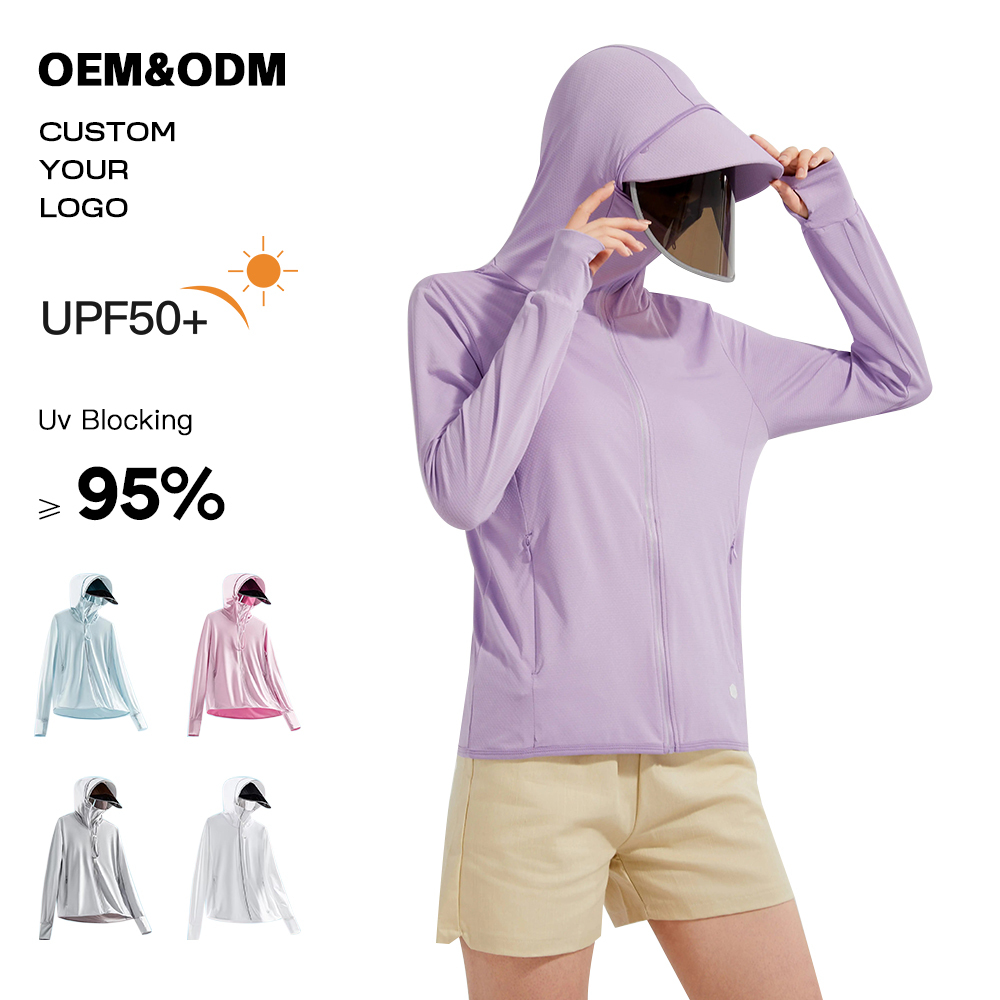 UPF50+ Anti UV Skin Sun Protective Clothing Jacket Coat Casual Outdoor Protection Sunscreen Clothing Rash Guard for Women