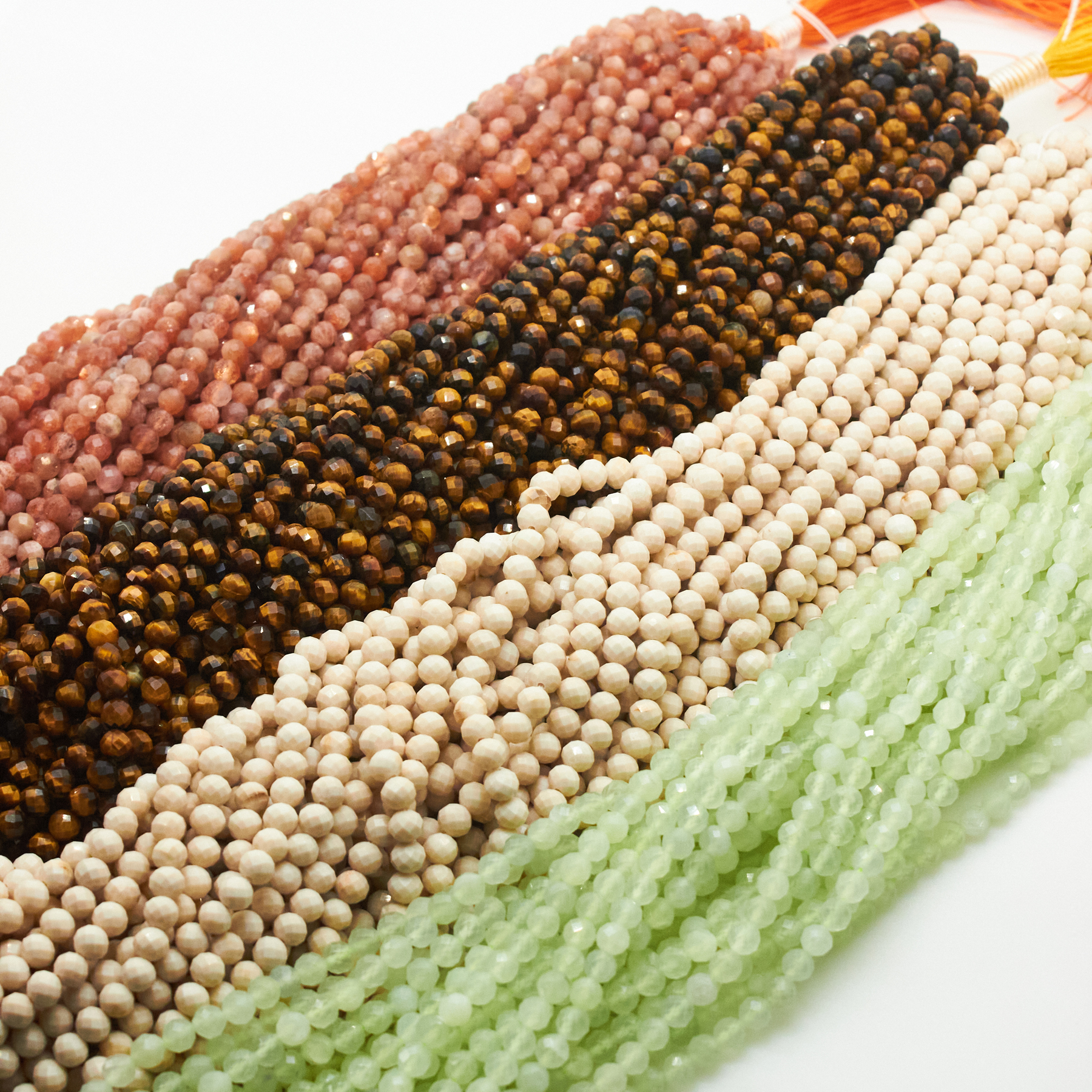 Muelson Wholesale 6MM 64 Faceted Crystal Stone Beads Various Natural round Gemstones for Jewelry Making Crystal Beads