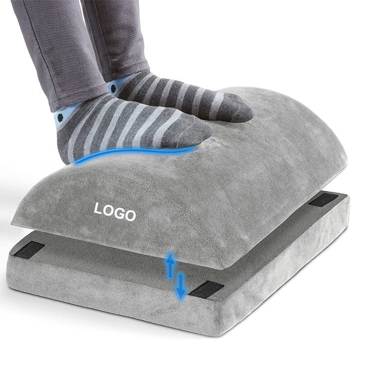 Harbour Ergonomic 200gsm Short Plush Soft Foam Adjustable Height Foot Rest Set