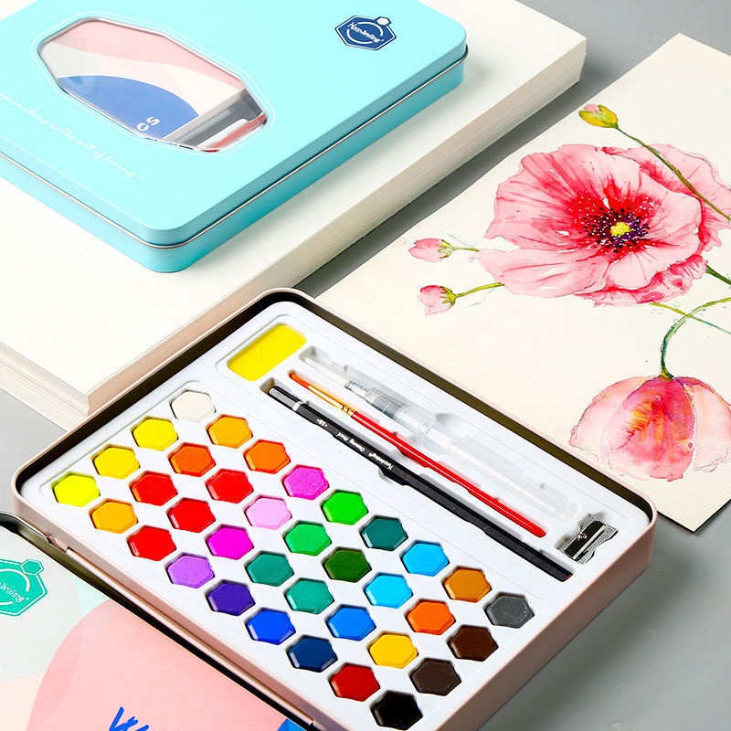 36 color solid watercolor set pigment solid paint children's drawing set solid gouache pigment