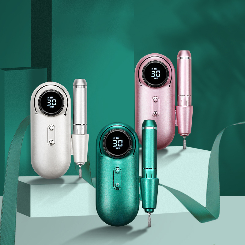 2024 New Arrival Metal Alloy Stainless Steel Nail Drills Body Brushless Nail Drill 30000RPM Manicure Cordless Nail Polisher