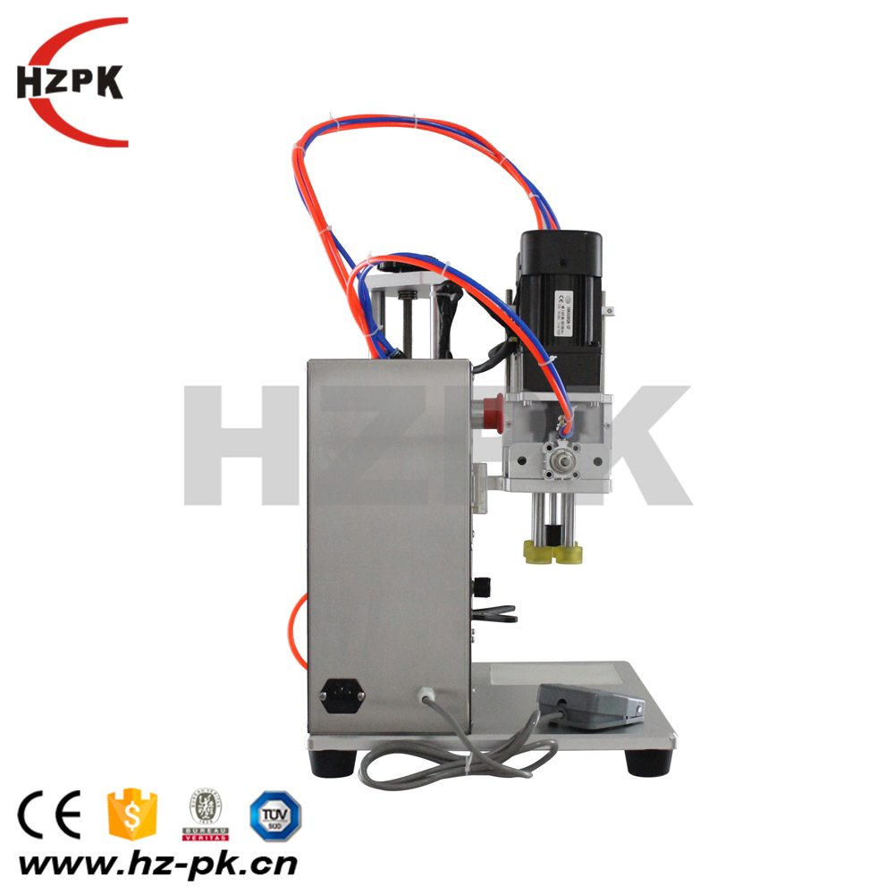 HZPK Stock Machine Instant Semi Automatic Pneumatic Type Four Rollers Screw Capping Machine