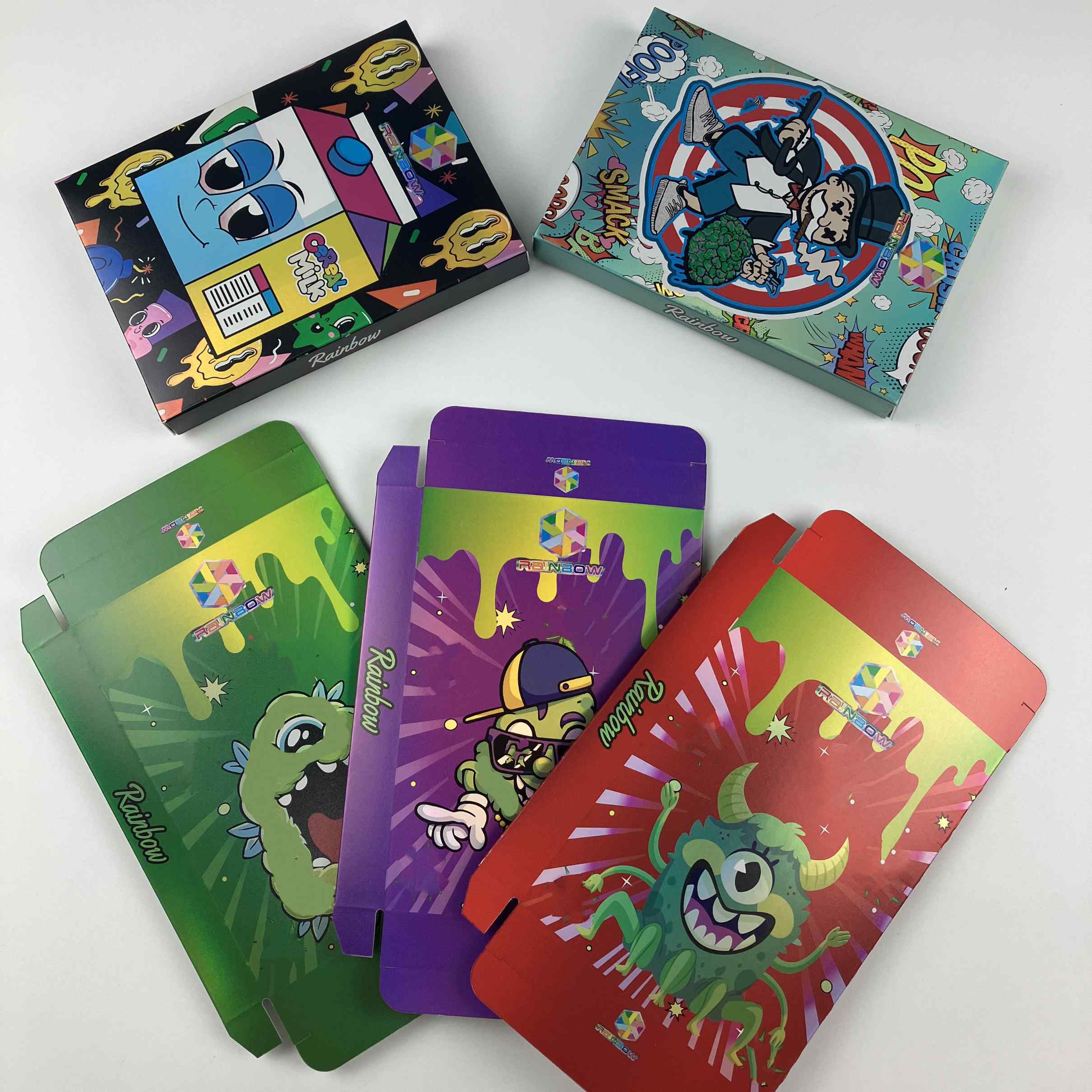 Custom Print Biodegradable Paper Cardboard 3.5g Cereal Packaging Box for mylar bags