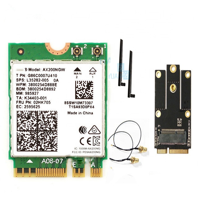 2400 Мбит/с Dual Band 802.11ax Wi-Fi 6 AX200NGW M.2 беспроводной Wlan Wi-Fi адаптер карт AX200 с BT 5,0 MU-MIMO